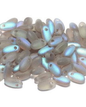Margele Rizo, 2.5x6 mm, Black Diamond AB Matted - 40010-28771