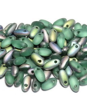 Margele Rizo, 2.5x6 mm, Peridot Vitrail Matted - 50510-28171