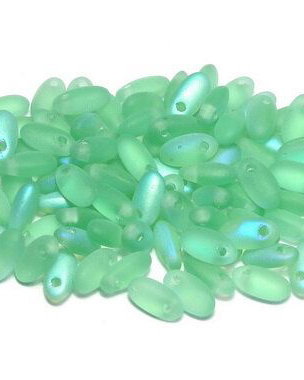 Margele Rizo, 2.5x6 mm, Peridot AB Matted - 50510-28771