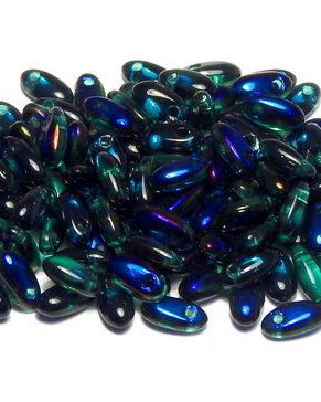Margele Rizo, 2.5x6 mm, Emerald Azuro - 50730-22201