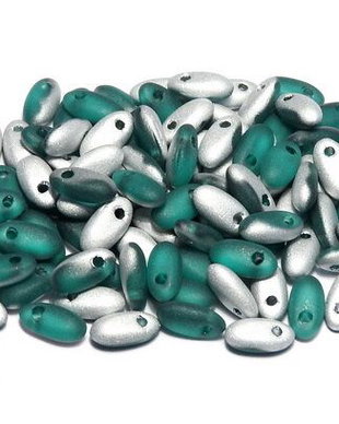 Margele Rizo, 2.5x6 mm, Emerald Labrador Matted - 50730-27071