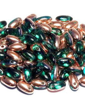 Margele Rizo, 2.5x6 mm, Emerald Capri Gold - 50730-27101