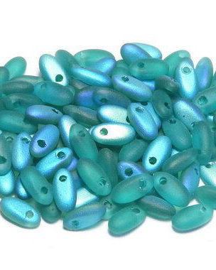 Margele Rizo, 2.5x6 mm, Emerald AB Matted - 50730-28771