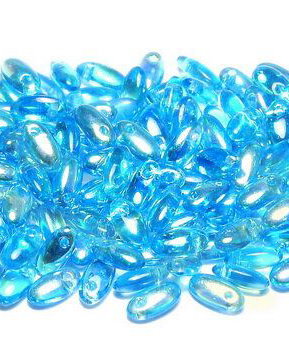 Margele Rizo, 2.5x6 mm, Aqua AB - 60030-28701