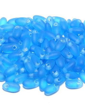 Margele Rizo, 2.5x6 mm, Aqua Matted - 60030-84110