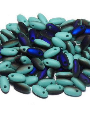 Margele Rizo, 2.5x6 mm, Jade Azuro Matted - 63140-22271