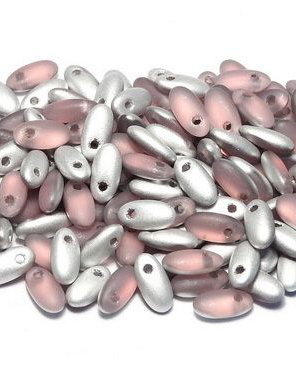 Margele Rizo, 2.5x6 mm, Opaque Rose Labrador Matted - 71010-27071