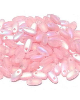 Margele Rizo, 2.5x6 mm, Opaque Rose AB Matted - 71010-28771