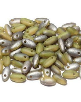 Margele Rizo, 2.5x6 mm, Lime Chrome Matted - 81210-27471