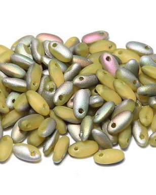 Margele Rizo, 2.5x6 mm, Lime Vitrail Matted - 81210-28171