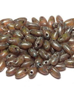 Margele Rizo, 2.5x6 mm, Lime Dark Travertin - 81210-86805