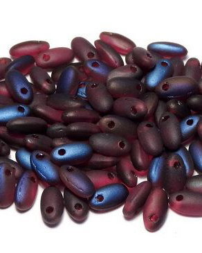 Margele Rizo, 2.5x6 mm, Red Azuro Matted - 90090-22271