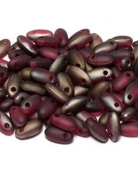 Margele Rizo, 2.5x6 mm, Red Valentinite Matted - 90090-22671