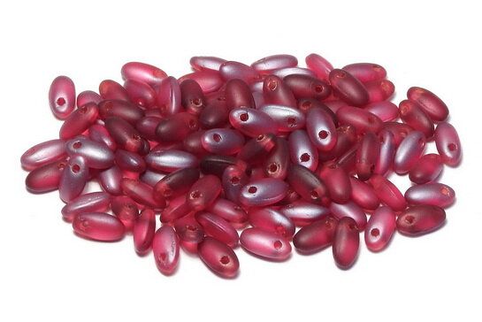 Margele Rizo, 2.5x6 mm, Red Lagoon Matted - 90090-23771
