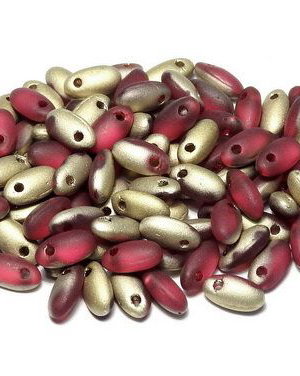 Margele Rizo, 2.5x6 mm, Red Amber Matted - 90090-26471