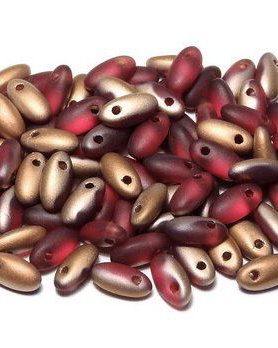Margele Rizo, 2.5x6 mm, Red Sunset Matted - 90090-27237