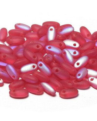 Margele Rizo, 2.5x6 mm, Red AB Matted - 90090-28771