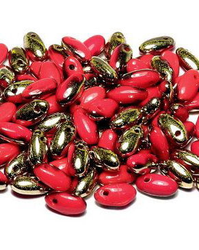 Margele Rizo, 2.5x6 mm, Opaque Red Amber - 93200-26441