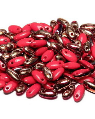 Margele Rizo, 2.5x6 mm, Opaque Red Santander - 93200-27104