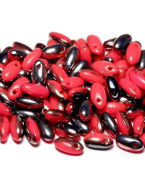 Margele Rizo, 2.5x6 mm, Opaque Red Blue Sky - 93200-27637