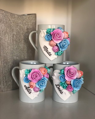 Cana personalizata cu flori