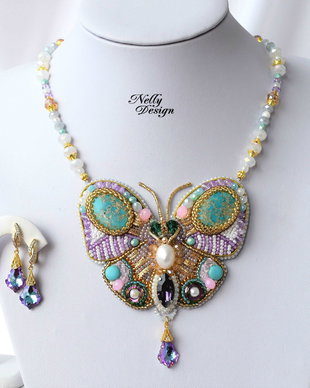 "Pastel" - Set colier si cercei