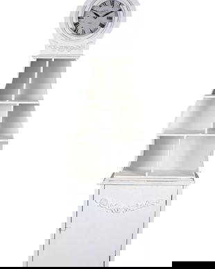 Pendula de podea din lemn masiv alb