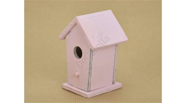 Hranitoare de pasari decorativa 10 cm- roz- 4409P