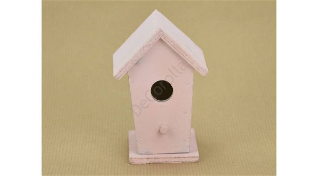 Hranitoare de pasari decorativa 10 cm- roz- 4409P