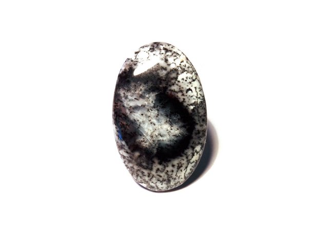Inel Opal dendritic si Argint 925 - IN787 - Inel alb negru, inel pietre semipretioase, cristale vindecatoare, cristaloterapie, inel statement, inel reglabil