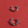 Potcoava - link din argint .925 rodiat cu zirconii multicolore - aprox 2x8x12 mm