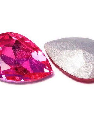 Cabochon din sticla, 14x10 mm, fuchsia