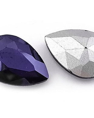 Cabochon din sticla, 18x13 mm, dark safir