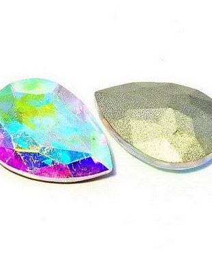 Cabochon din sticla, 18x13 mm, AB