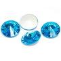 Cabochon din sticla, 8 mm, aquamarin
