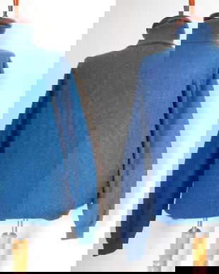 MASSIMO DUTTI PULOVER ALBASTRU LANA CASMIR