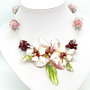 Colier cu magnolii in roz degrade