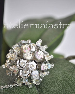 colier papadie, colier flori, pandantiv floral, bijuterii femei, cadou handmade