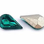 Cabochon din sticla, lacrima, 10x6 mm, verde smarald