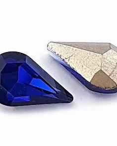 Cabochon din sticla, lacrima, 10x6 mm, safir