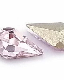 Cabochon din sticla, lacrima, 10x6 mm, pink