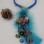 Set colier si inel din sarma impletita tip wire wrapping