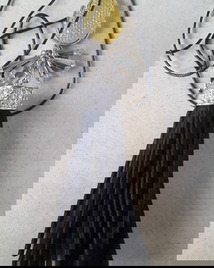 MINUNAT COLIER/PANDANTIV VINTAGE XXL PIELE SI STRASURI