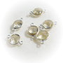 (2 bucati) Link rotund mic din citrin fatetat in rama de argint .925 (India - lucrat manual) aprox 4-4.5x9x14 mm (cu anourile)
