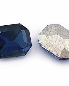Cabochon din sticla, octogonal, 10x8 mm, bleumarin