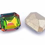 Cabochon din sticla, octogonal, 10x8 mm, rainbow