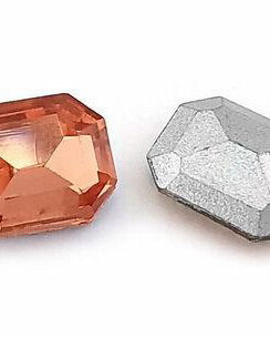Cabochon din sticla, octogonal, 10x8 mm, peach