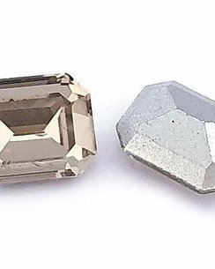 Cabochon din sticla, octogonal, 10x8 mm, bronz shade