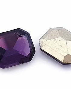 Cabochon din sticla, octogonal, 10x8 mm, amethyst
