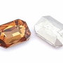 Cabochon din sticla, octogonal, 14x10 mm, topaz